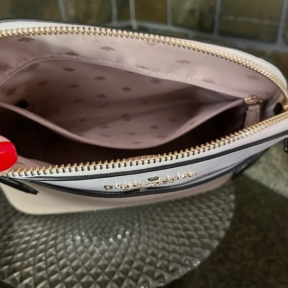 🎉SOLD🎉Kate Spade STACI COLORBLOCK Dome Crossbody Handbag Warm Beige Multi - Picture 9 of 13